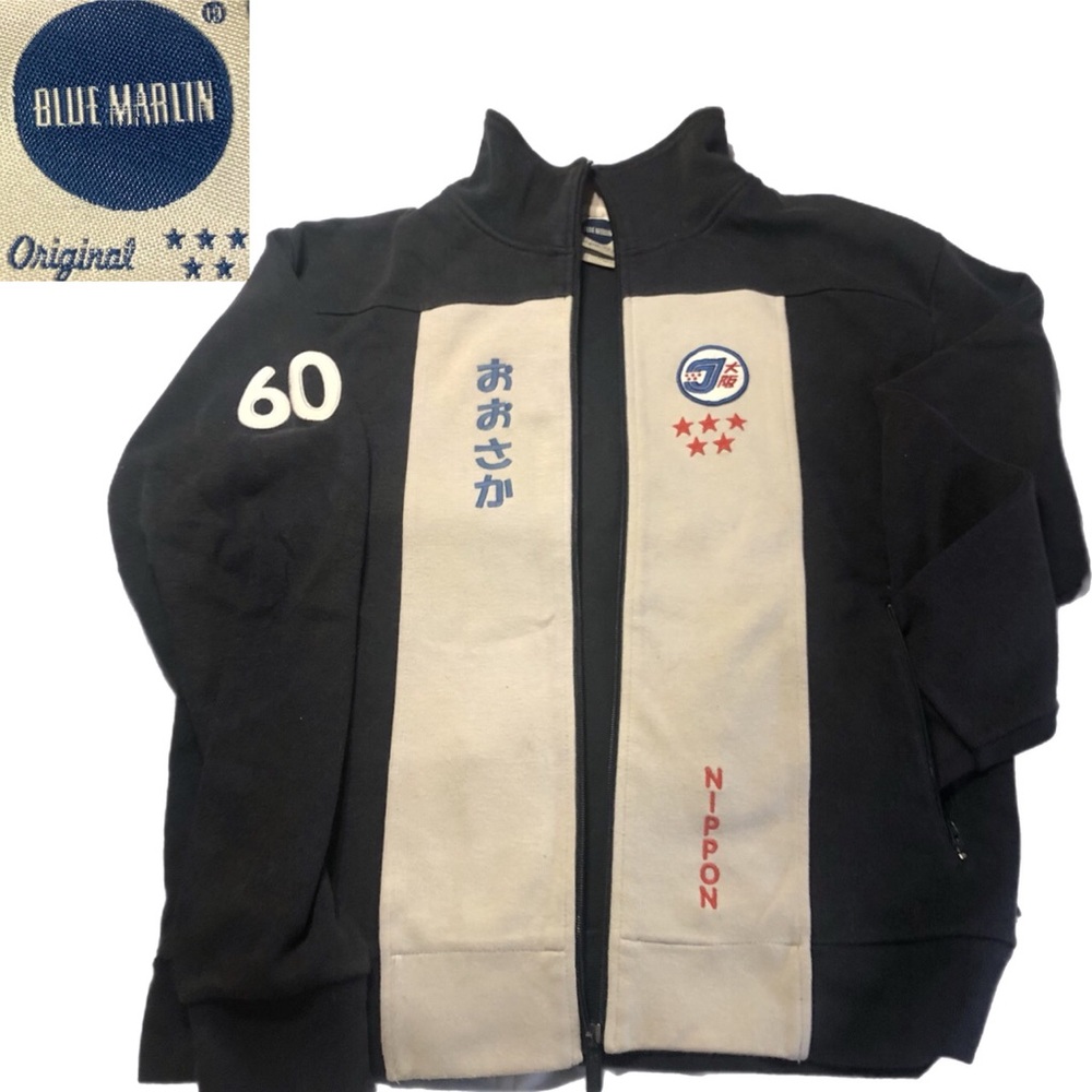 🛑CLEARANCE‼️RARE Blue Marlin Original Vintage Osaka Nippon #60 mock neck jacket